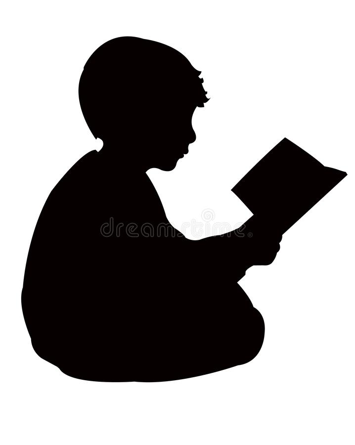 boy readingholding hands